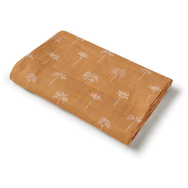 [Snuggle Hunny] Organic Muslin Wrap — Bronze Palm