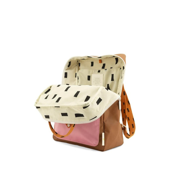 STICKY LEMON | large backpack sprinkles | envelope | Syrup Brown + Carrot Orange + Bubbly Pink