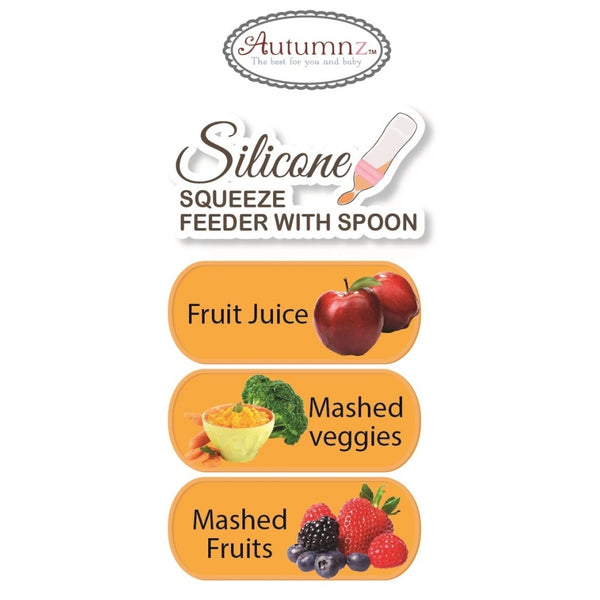 AUTUMNZ Silicone Squeeze Feeder with Spoon *Stand Neck 120ml* - Blue