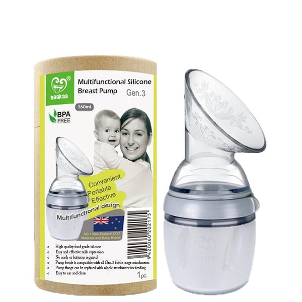 Haakaa Gen 3 Silicone Breast Pump Flange and Bottle Set 160 ml/6 oz