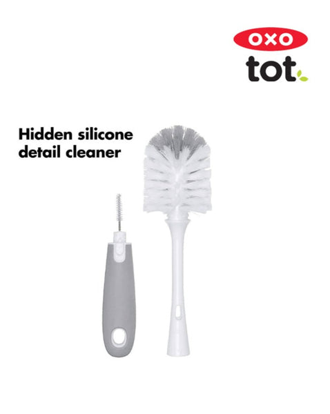 Oxo Tot Bottle Brush With Detail Cleaner & Stand - Grey
