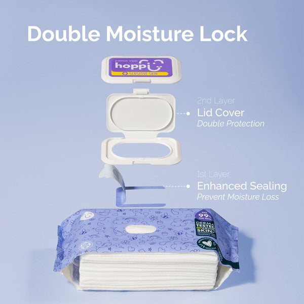 Hoppi Premium Wet Wipes (80 wipes x 3 packs)