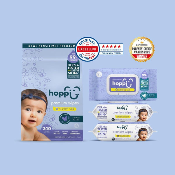 Hoppi Premium Wet Wipes (80 wipes x 3 packs)