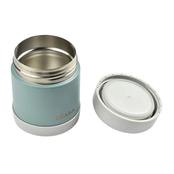 [Béaba] Stainless Steel Food Container 300ml — Light Mist/Eucalyptus Green