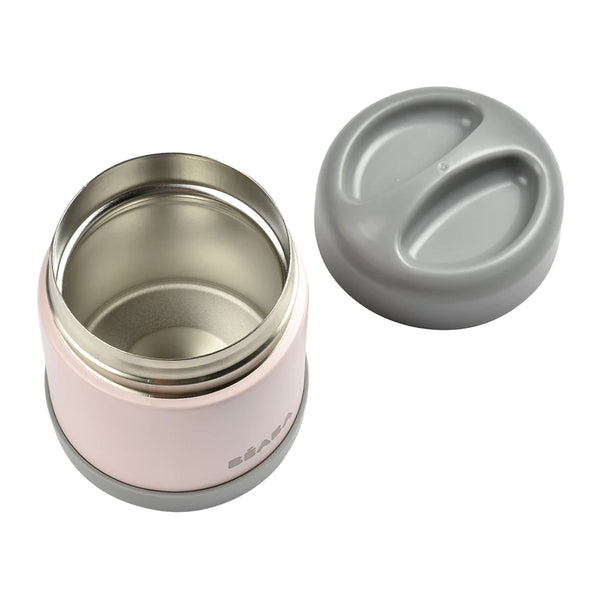 [Béaba] Stainless Steel Food Container 300ml — Dark Mist/Light Pink