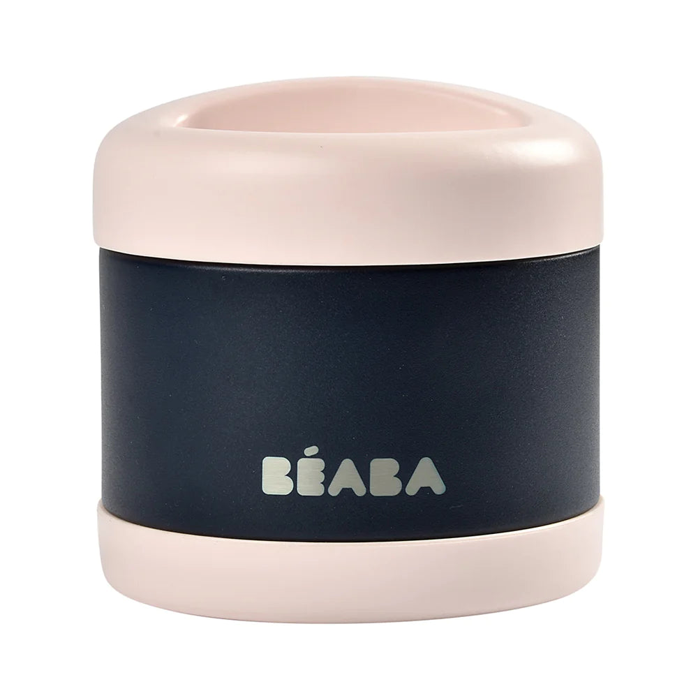 [Béaba] Stainless Steel Food Container 500ml — Light Pink Night Blue