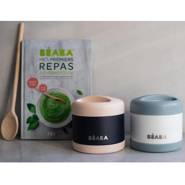 [Béaba] Stainless Steel Food Container 500ml — Light Pink Night Blue