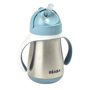 [Béaba] Stainless Steel Straw Cup 250ml — Windy Blue