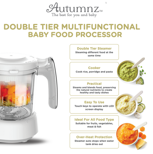 Autumnz Double Tier Multifunctional Baby Food Processor