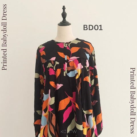 [KIJ.RTW] Printed Babydoll Dress