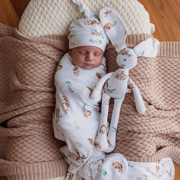 [Snuggle Hunny] Baby Jersey Wrap & Beanie Set — Easter