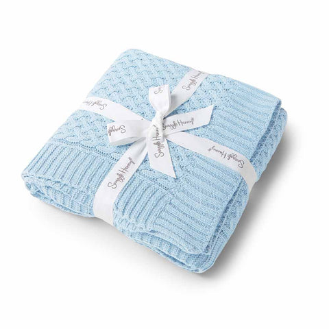 [Snuggle Hunny] Diamond Knit Blanket — Baby Blue