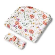 [Snuggle Hunny] Baby Jersey Wrap and Topknot set - Meadow
