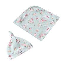 [Snuggle Hunny] Baby Jersey Wrap & Beanie Set — White Rabbit