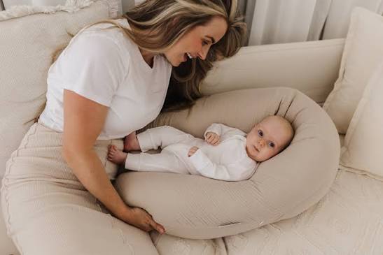 Theraline The Original Maternity and Nursing Pillow - Sand Beige Muslin