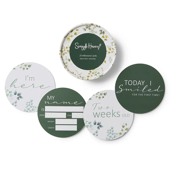 [Snuggle Hunny] Reversible Milestone Cards — Eden & Olive