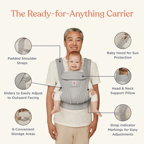 [Ergobaby] Omni Deluxe Carrier Mesh - Onyx Black
