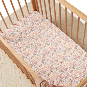 [Snuggle Hunny] Fitted Cot Sheet - Palm Springs