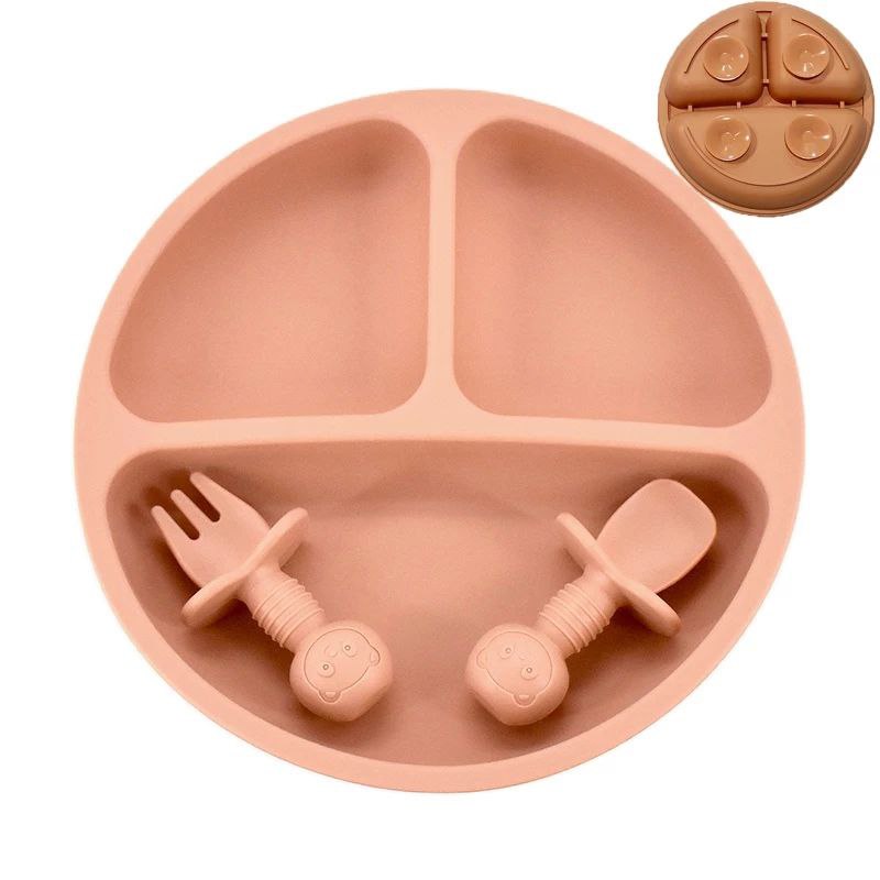 Silicone Plate, spoon and fork set