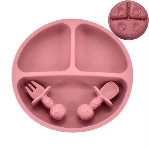 Silicone Plate, spoon and fork set