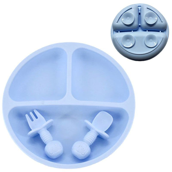 Silicone Plate, spoon and fork set