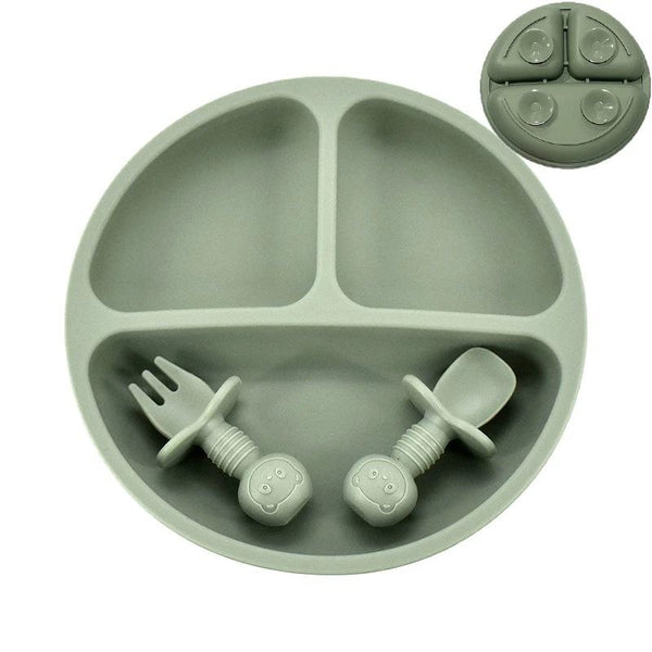 Silicone Plate, spoon and fork set