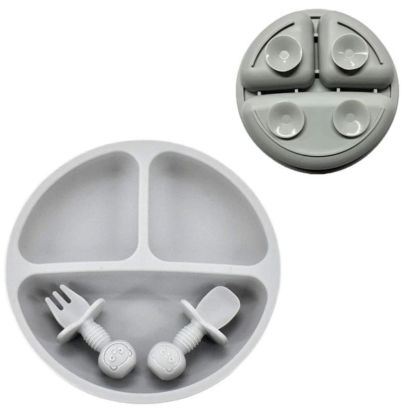 Silicone Plate, spoon and fork set