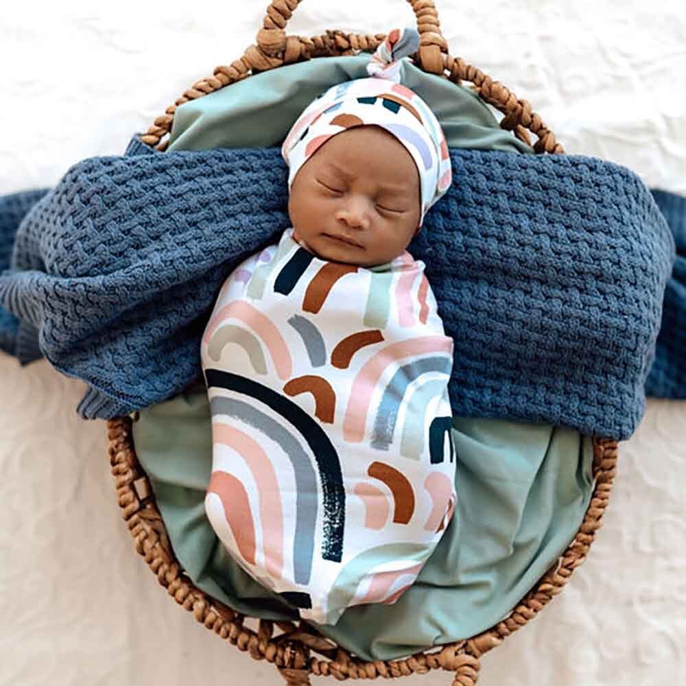 [Snuggle Hunny] Snuggle Swaddle & Beanie Set — Rainbow Baby