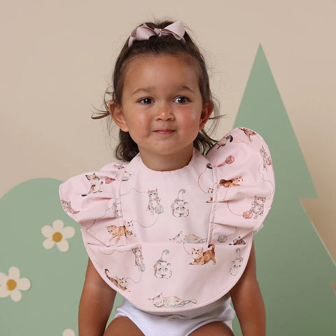 [Snuggle Hunny] Snuggle Bib - Frill Pink Kittens