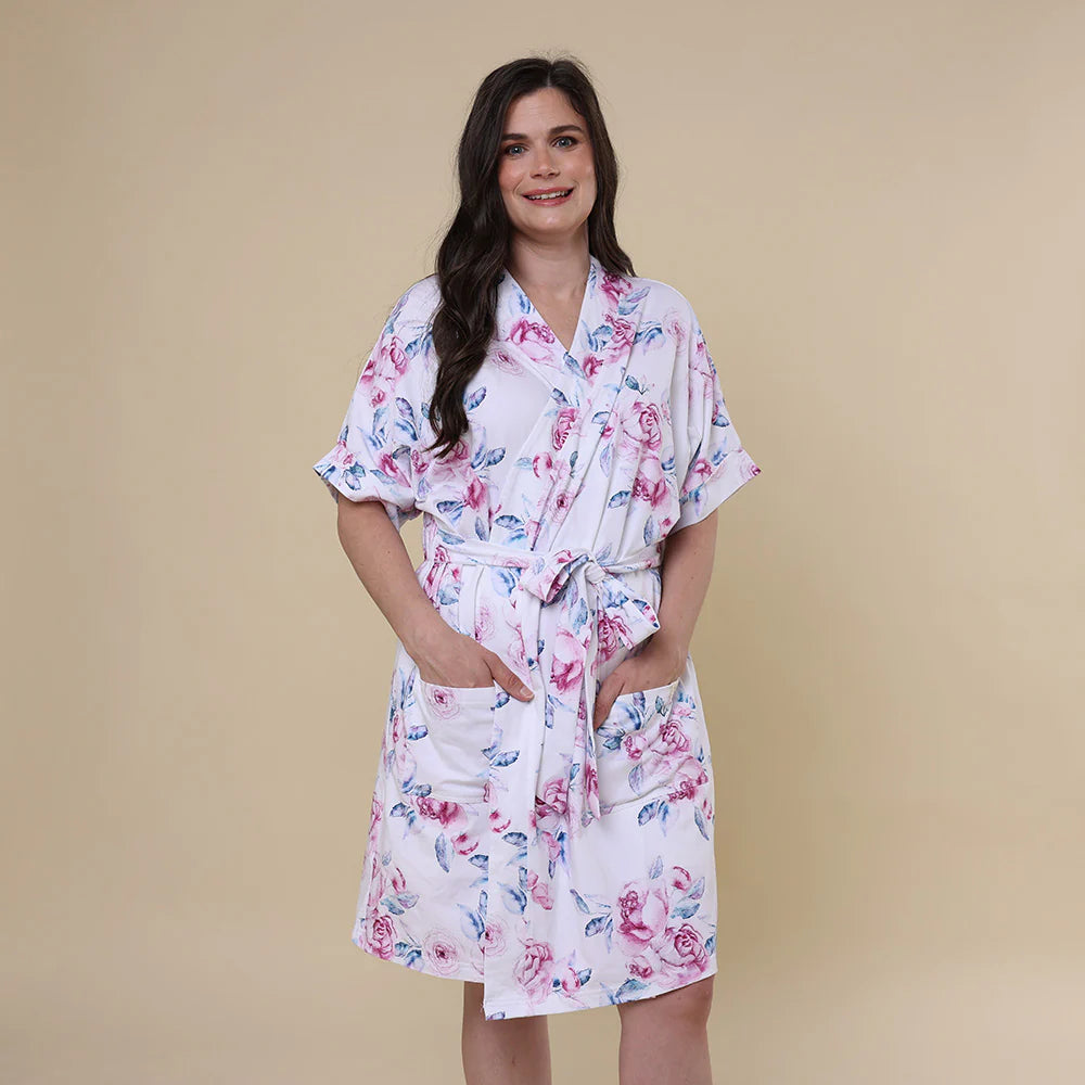 Organic Maternity Robe - Lilac Skies
