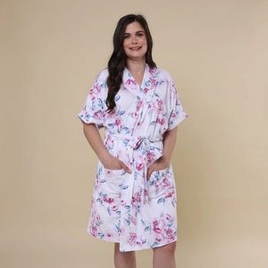 Organic Maternity Robe - Lilac Skies