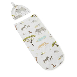 [Snuggle Hunny] Snuggle Swaddle & Beanie Set — Safari
