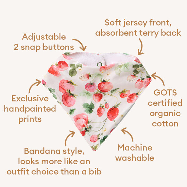 [Snuggle Hunny] Dribble Bandana Bib - Strawberry