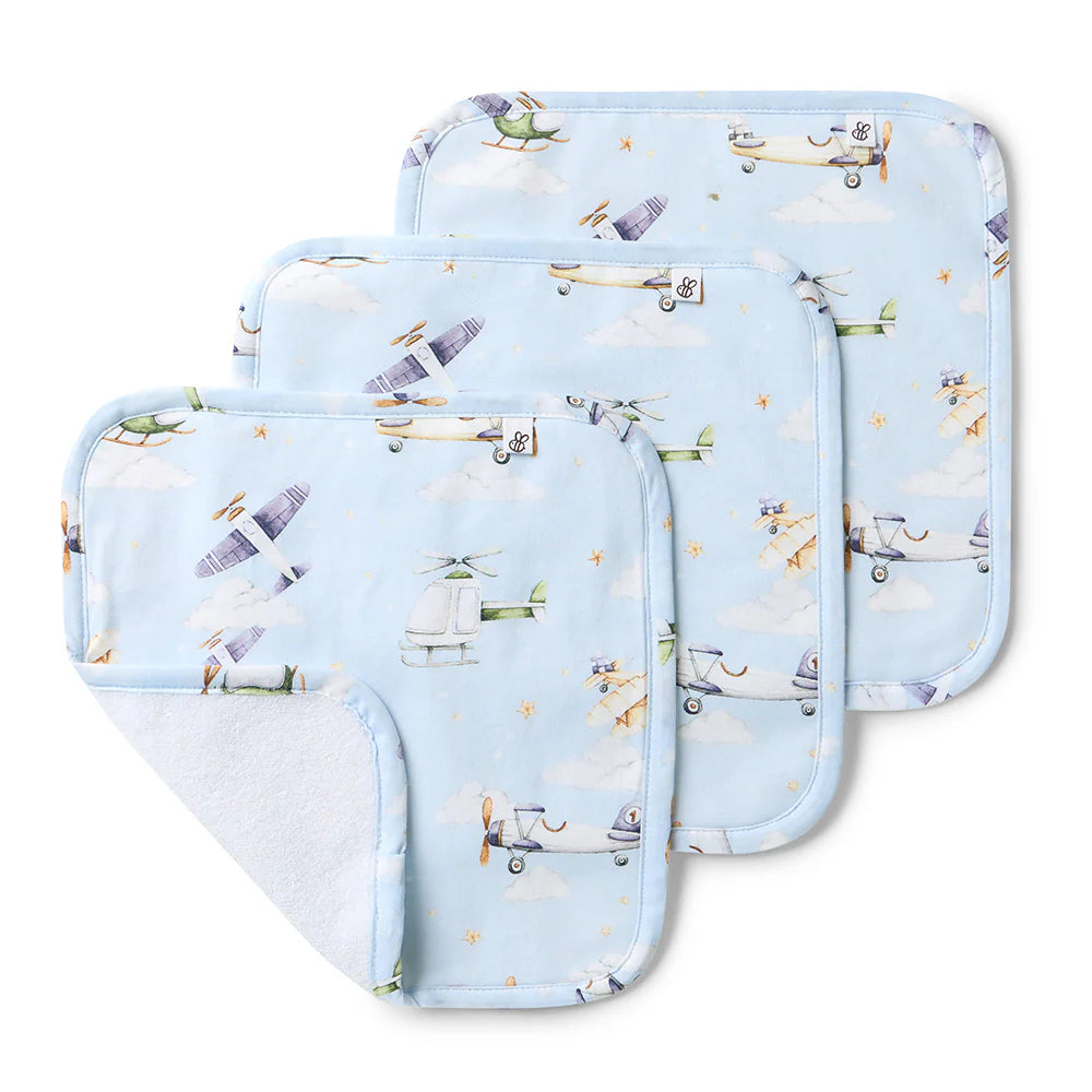 [Snuggle Hunny] Organic Wash Cloths - Taking Flight