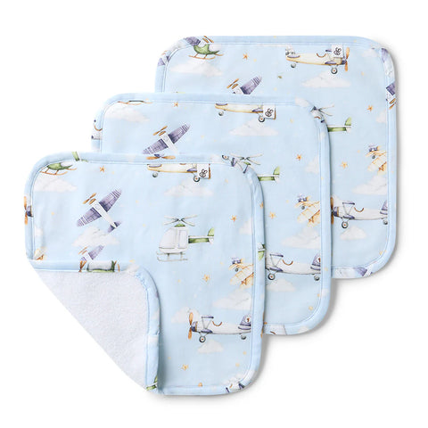 [Snuggle Hunny] Organic Wash Cloths - Taking Flight