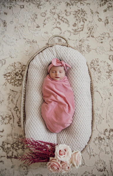 [Snuggle Hunny] Baby Jersey Wrap & Topknot Set — Jewel