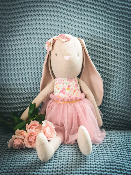 ALIMROSE Linen Pearl Cuddle Bunny Rose Garden