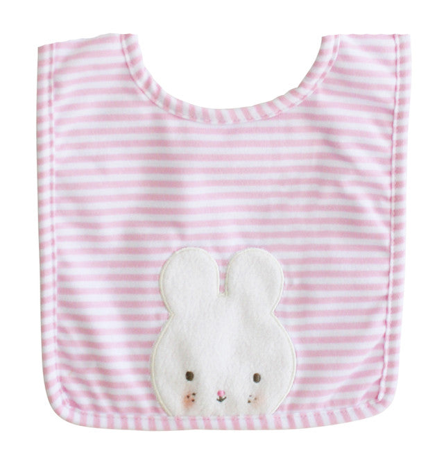 [Alimrose] — Baby Bunny Bib Pink Stripe