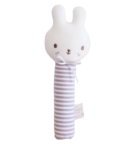 [Alimrose] — Baby Bunny Squeaker Grey Stripe