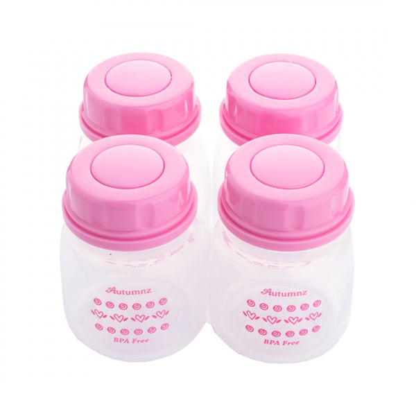 AUTUMNZ Standard Neck Breastmilk Storage Bottles 2oz (4 btls) - Jovial Pink