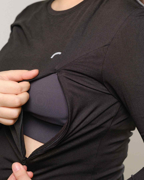 [Ruuji] Maternity Round Neck Long-Sleeve Top