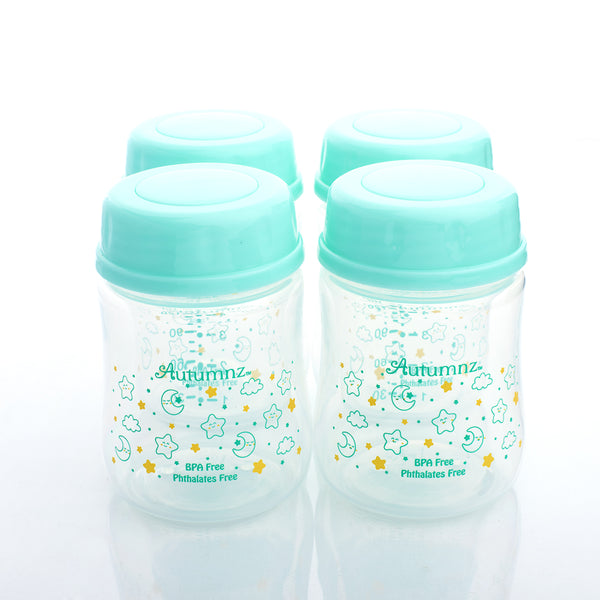 Autumnz Wide Neck Breastmilk Storage Bottles 5oz (4btls) - Moonstar Turquoise