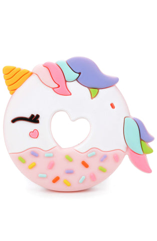 Silicone Teether - Pink Unicorn Donut | Loulou Lollipop