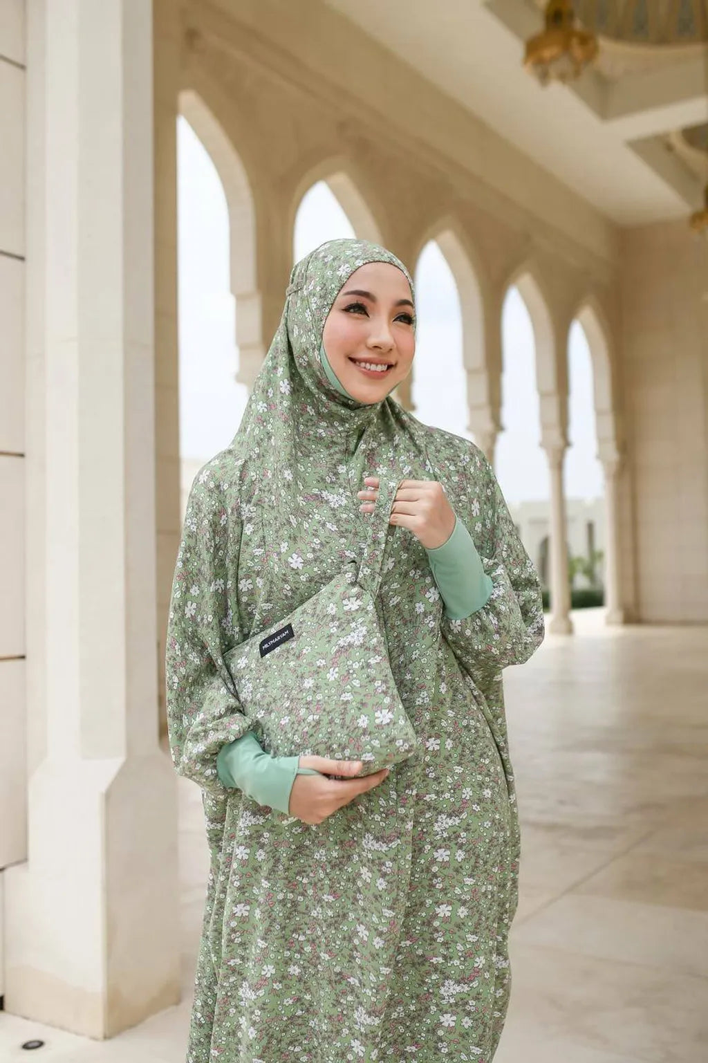 Telekung Jubah Saroja Soft Green