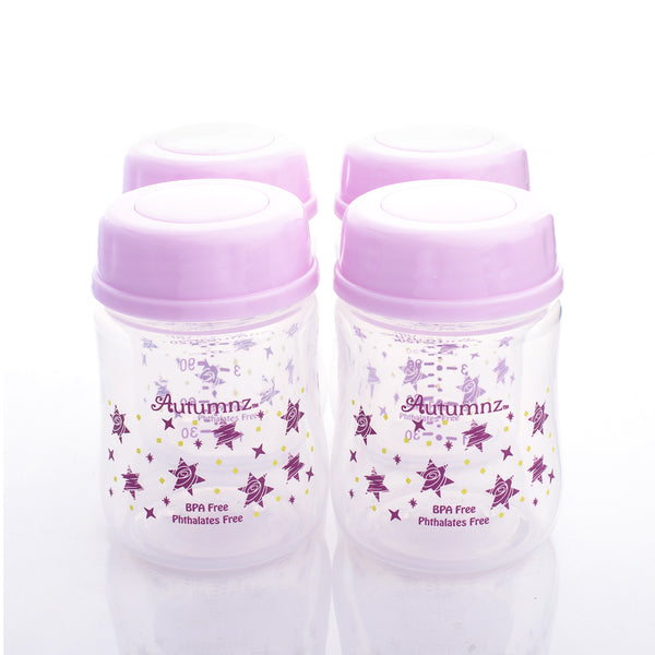 Autumnz Wide Neck Breastmilk Storage Bottles 5oz (4btls) - Twinkle Lilac