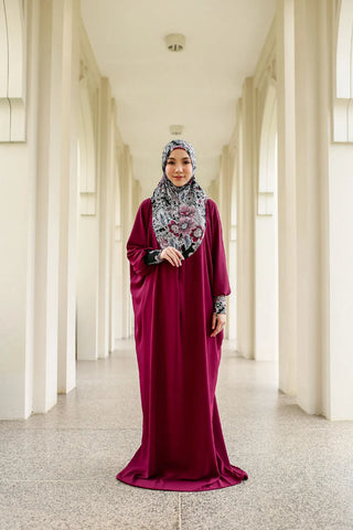 Telekung Ummu Salamah Dark Fuchia