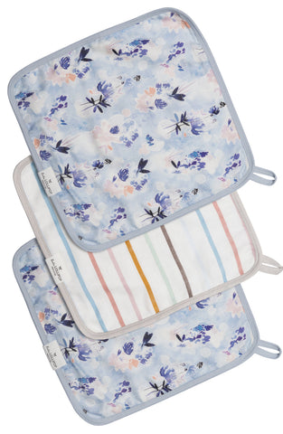 Washcloth 3pc Set - Ink Floral | Loulou Lollipop