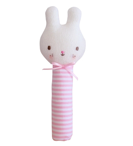 [Alimrose] — Baby Bunny Squeaker Pink Stripe