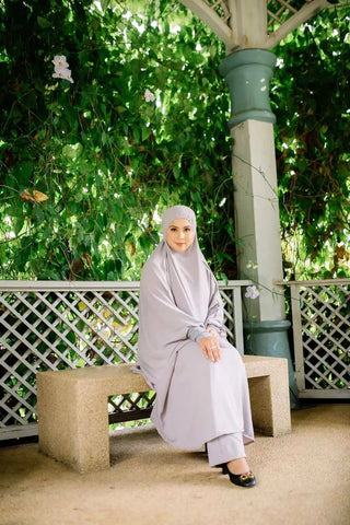 Blouse Khimar Jemima Grey Silver